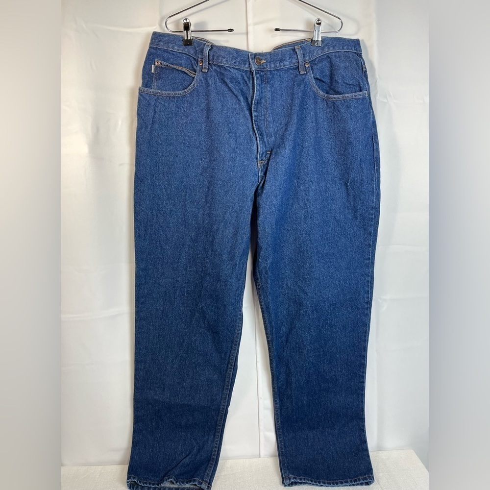 LL Bean Men’s Natural Fit 100% Cotton Jeans Stone Wash Thick Work Pants 42/32